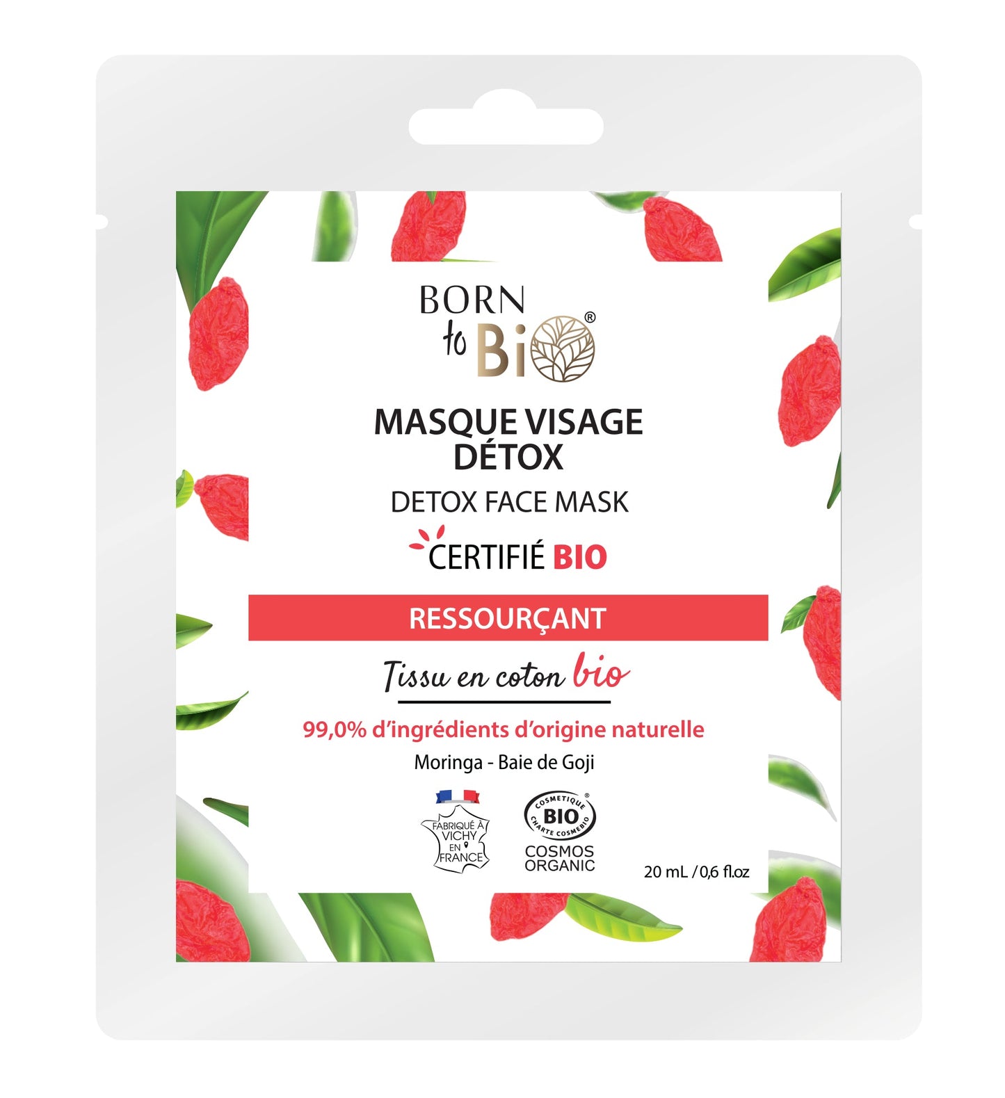Masque visage Détox en coton - Certifié Bio-0