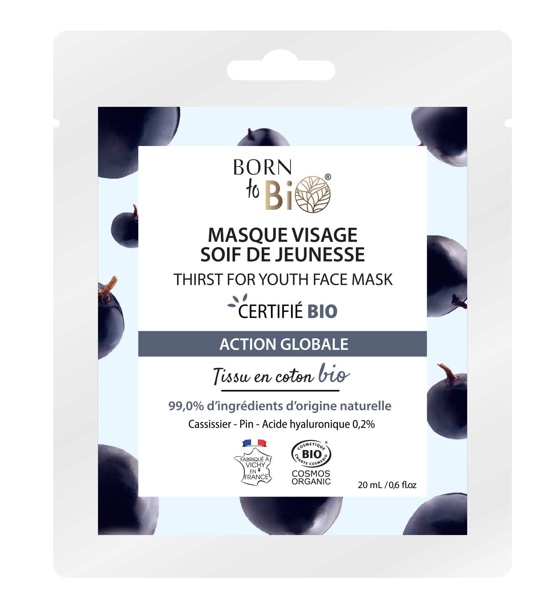 Masque visage Soif de Jeunesse en coton - Certifié Bio-0