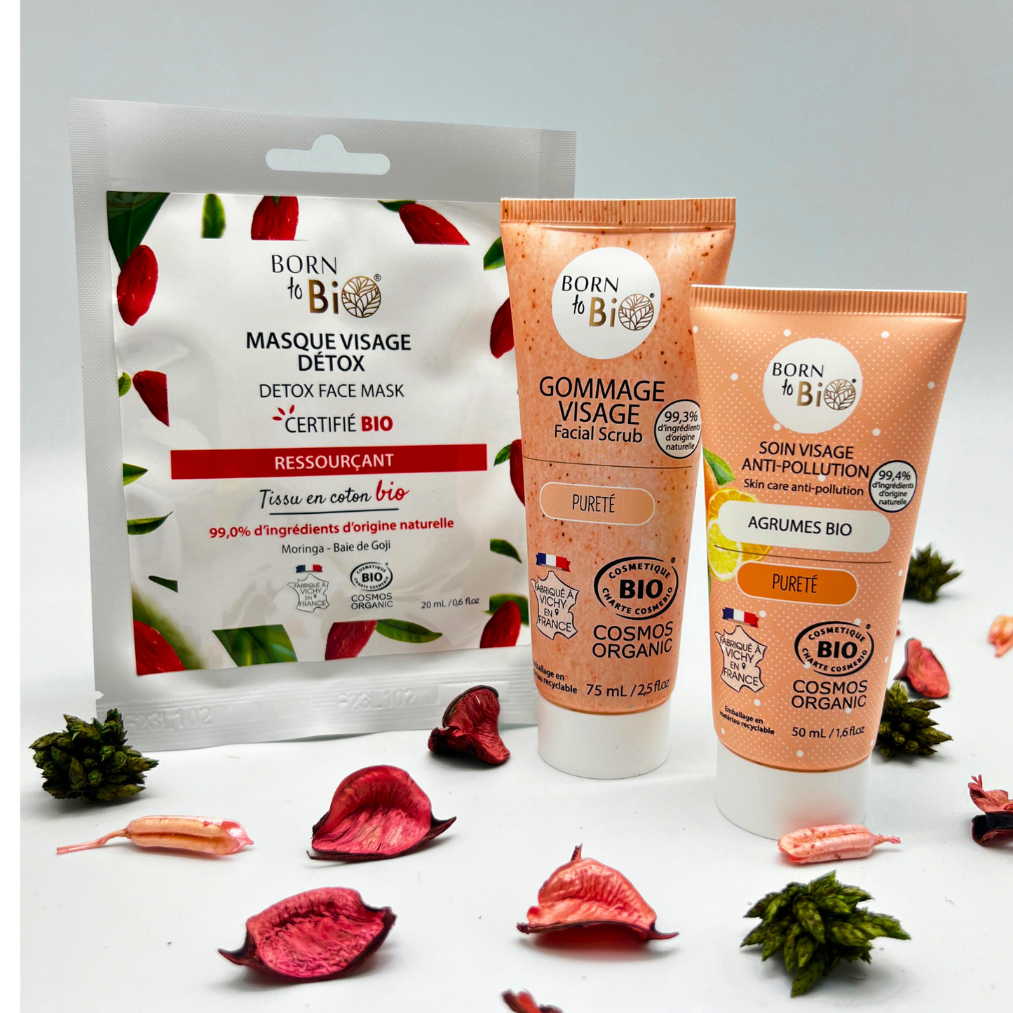 Masque visage Détox en coton - Certifié Bio-3