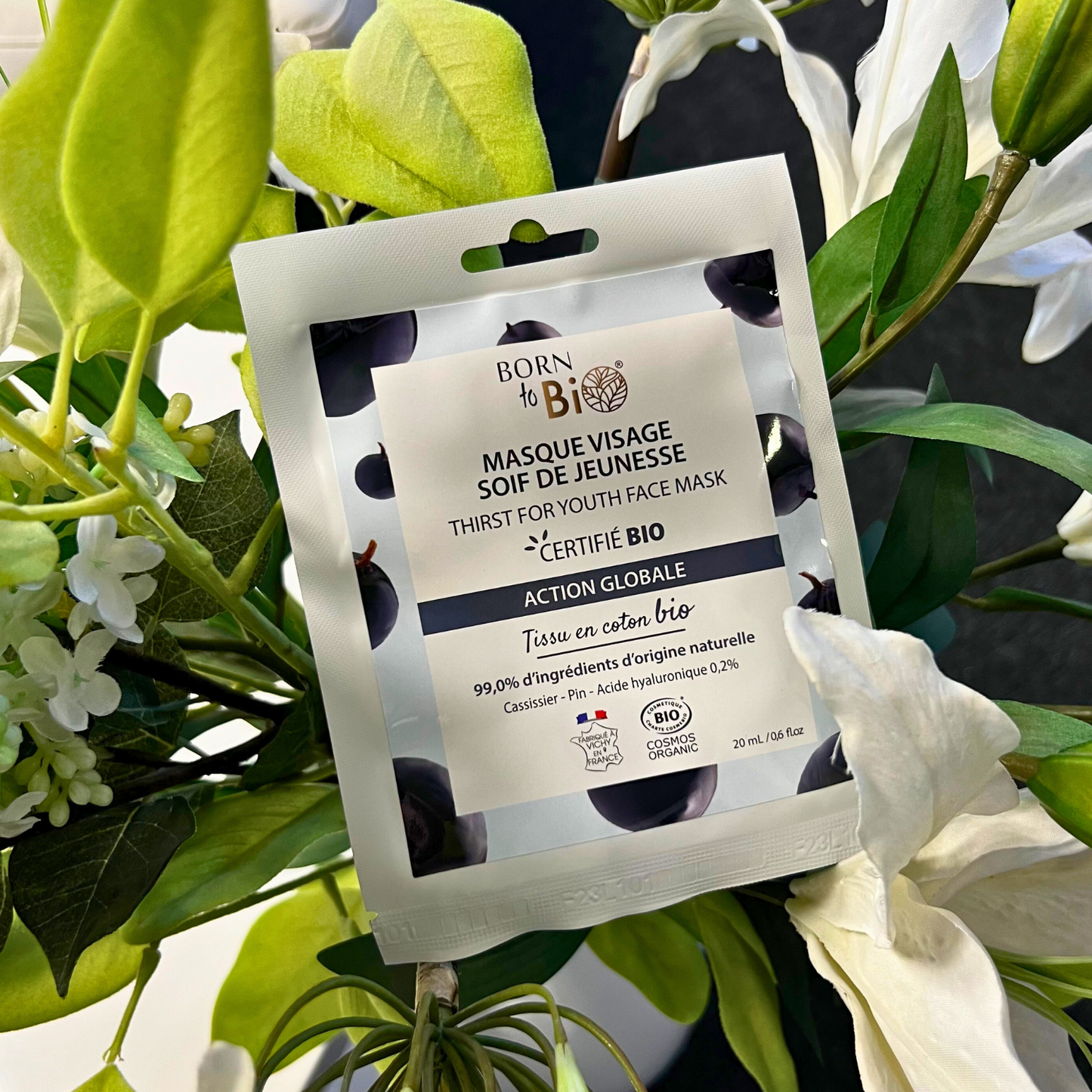 Masque visage Soif de Jeunesse en coton - Certifié Bio-1